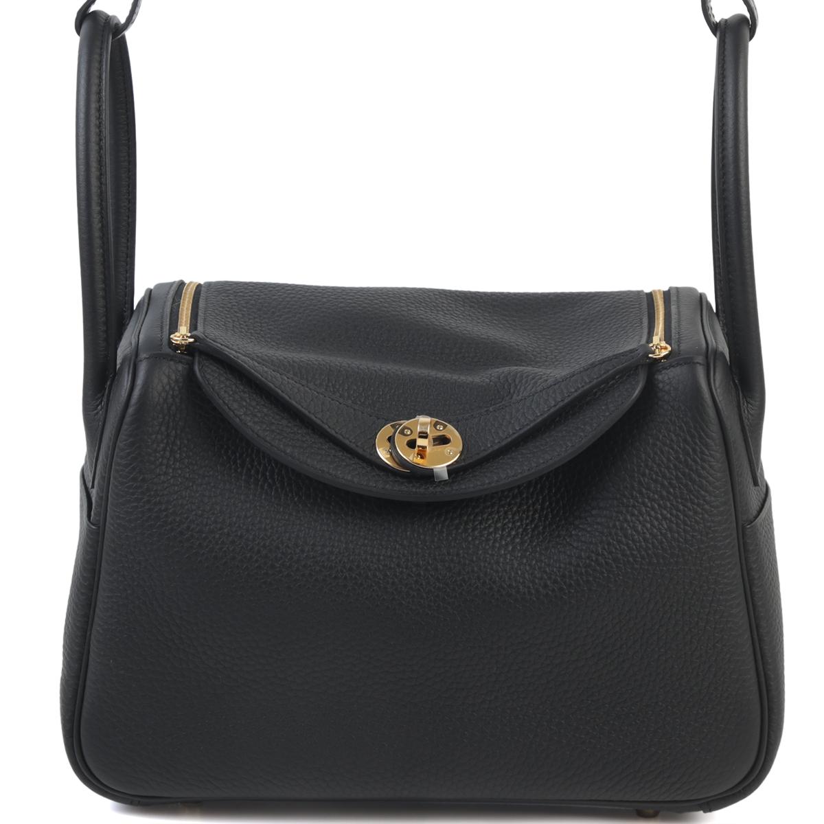 Unused ( Rank NS ) HERMÈS Lindy 26 Black (89) Niloticus Crocodile Clemence Gold hardware B (2023) - 1