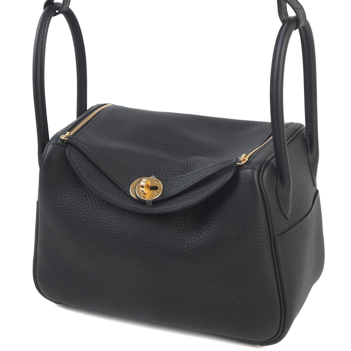 Unused ( Rank NS ) HERMÈS Lindy 26 Black (89) Niloticus Crocodile Clemence Gold hardware B (2023) - 2