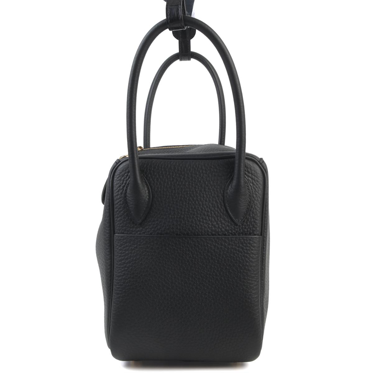 Unused ( Rank NS ) HERMÈS Lindy 26 Black (89) Niloticus Crocodile Clemence Gold hardware B (2023) - 4