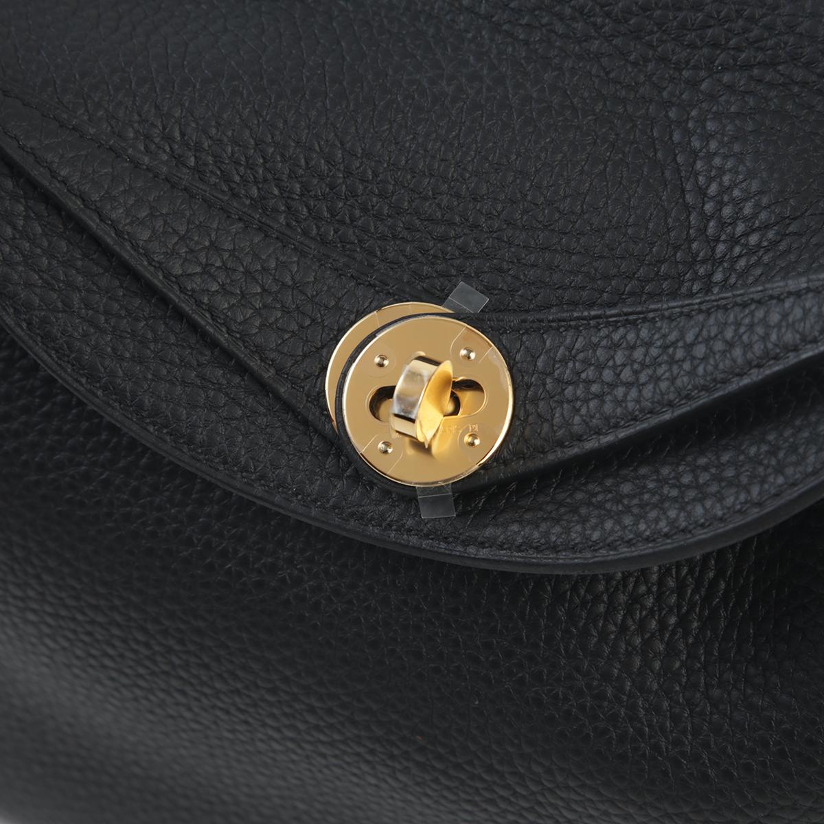 Unused ( Rank NS ) HERMÈS Lindy 26 Black (89) Niloticus Crocodile Clemence Gold hardware B (2023) - 12
