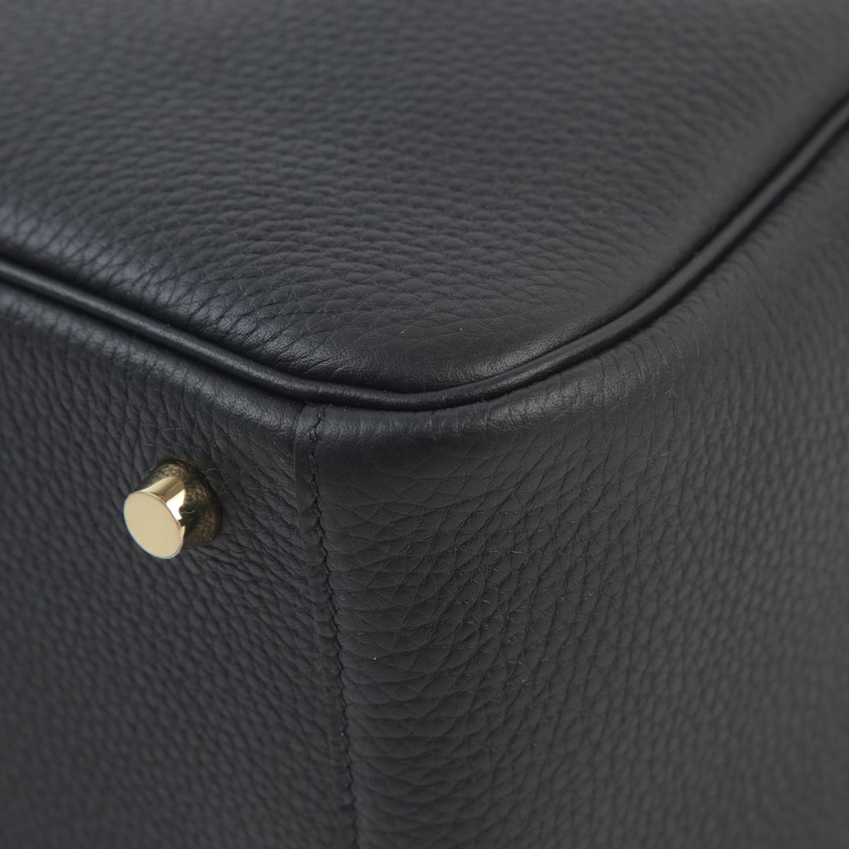 Unused ( Rank NS ) HERMÈS Lindy 26 Black (89) Niloticus Crocodile Clemence Gold hardware B (2023) - 11