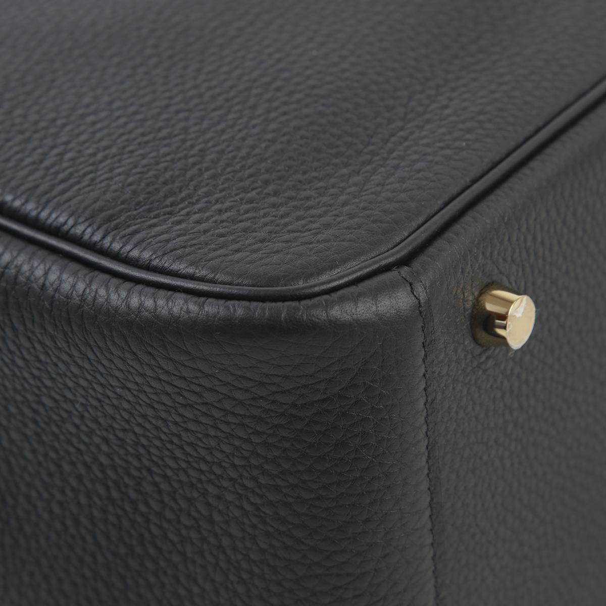 Unused ( Rank NS ) HERMÈS Lindy 26 Black (89) Niloticus Crocodile Clemence Gold hardware B (2023) - 8