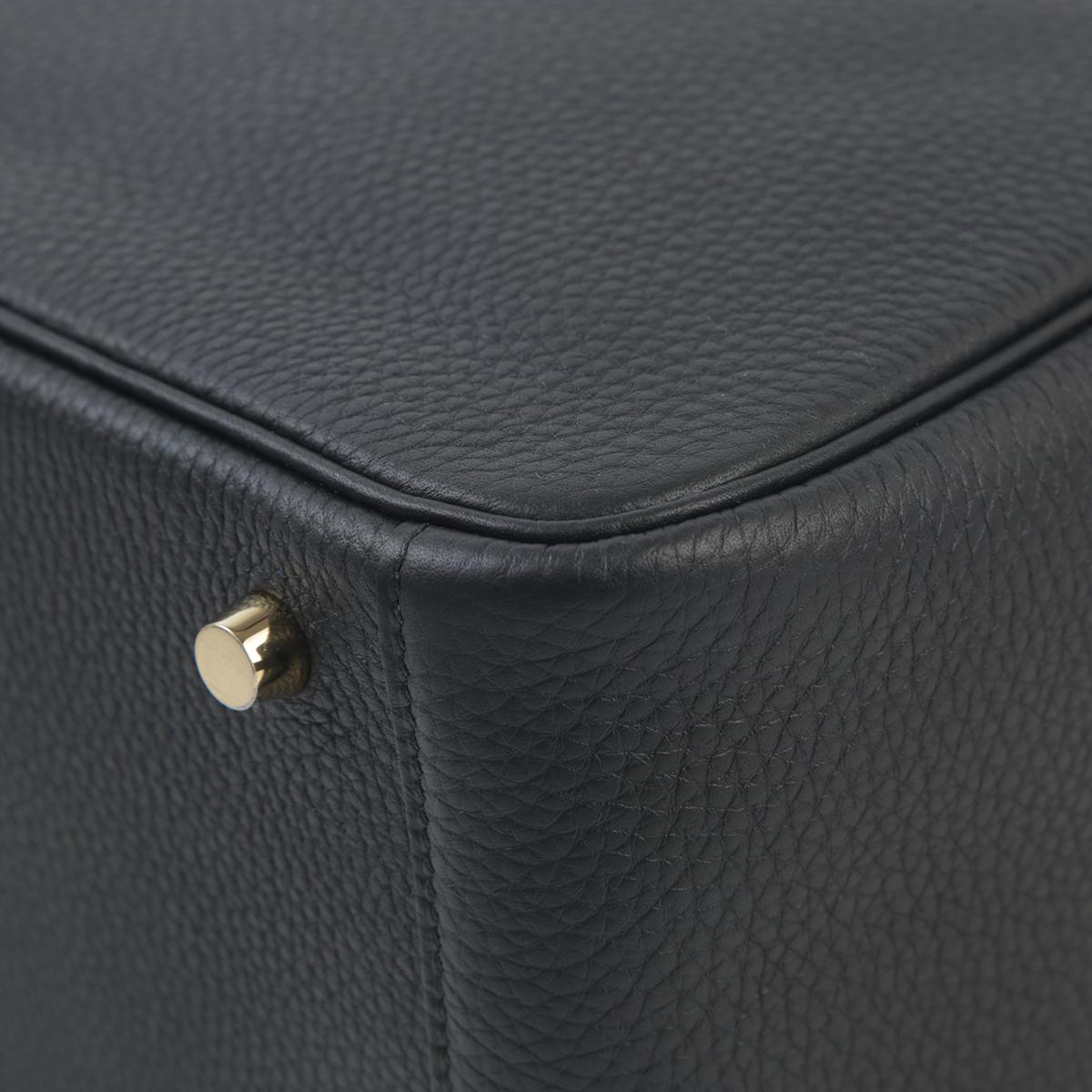 Unused ( Rank NS ) HERMÈS Lindy 26 Black (89) Niloticus Crocodile Clemence Gold hardware B (2023) - 9
