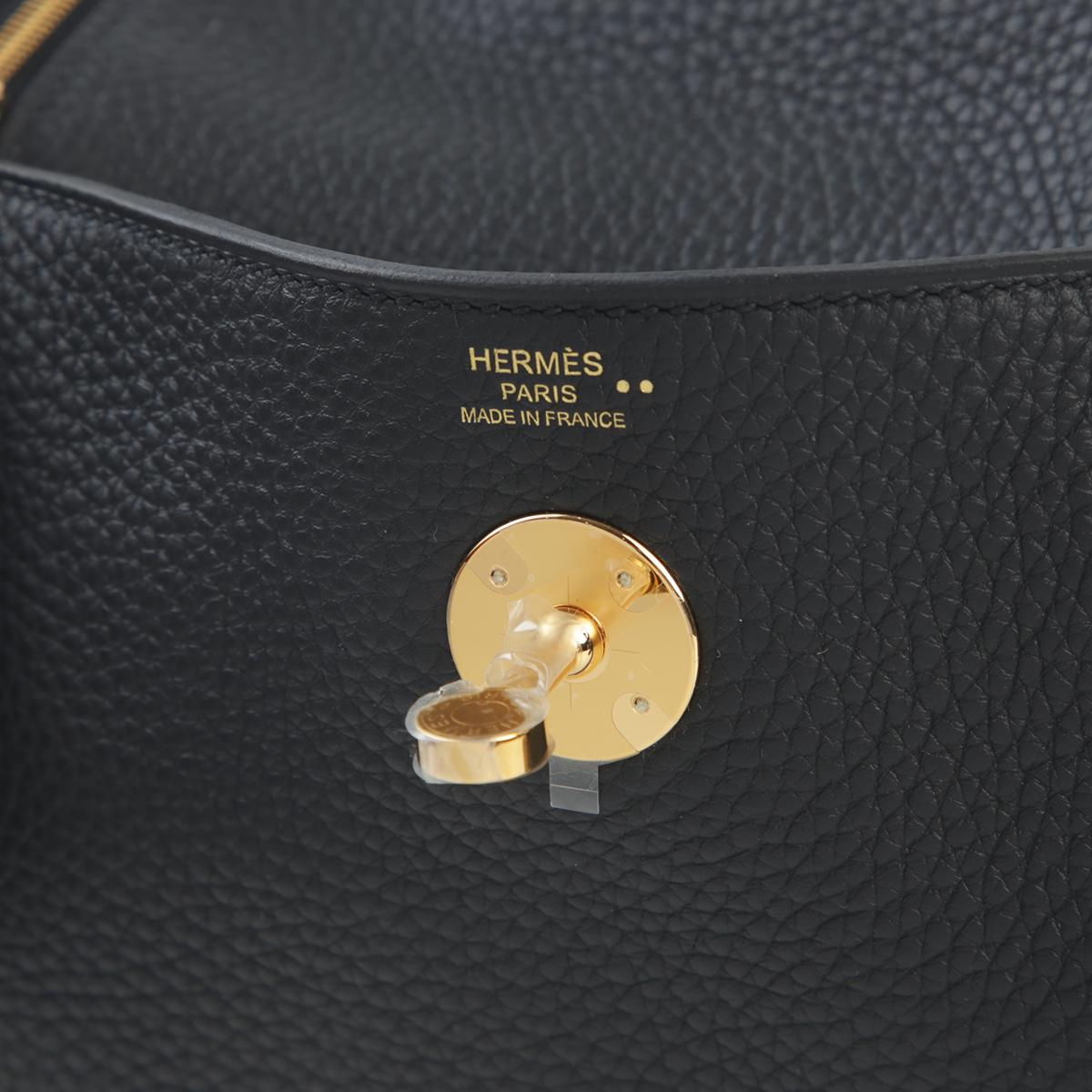 Unused ( Rank NS ) HERMÈS Lindy 26 Black (89) Niloticus Crocodile Clemence Gold hardware B (2023) - 13