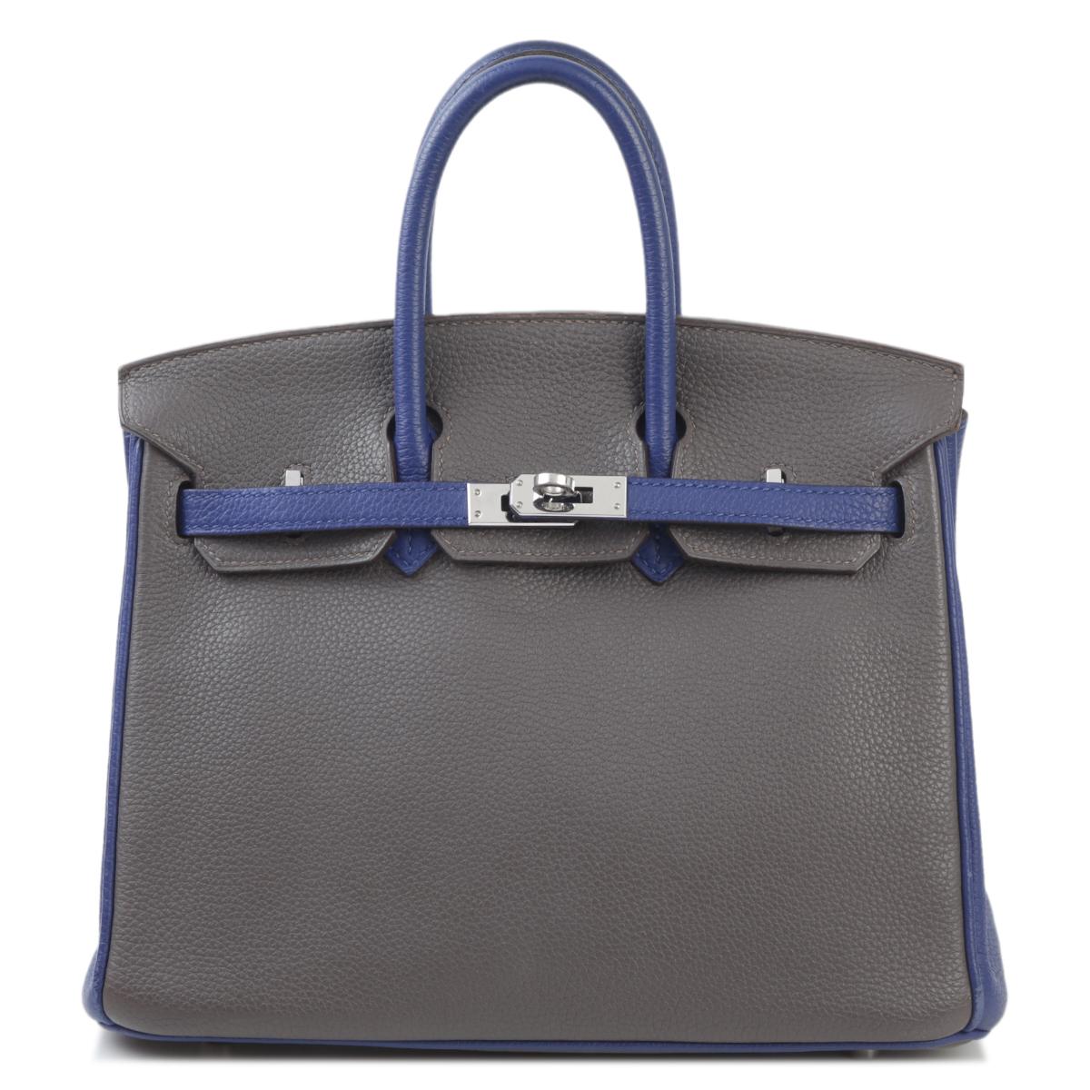 ランク B HERMÈS エルメス スペシャルオーダー バーキン25 エタン ブルーエレクトリック トゴ シルバー金具 X刻印 - 1