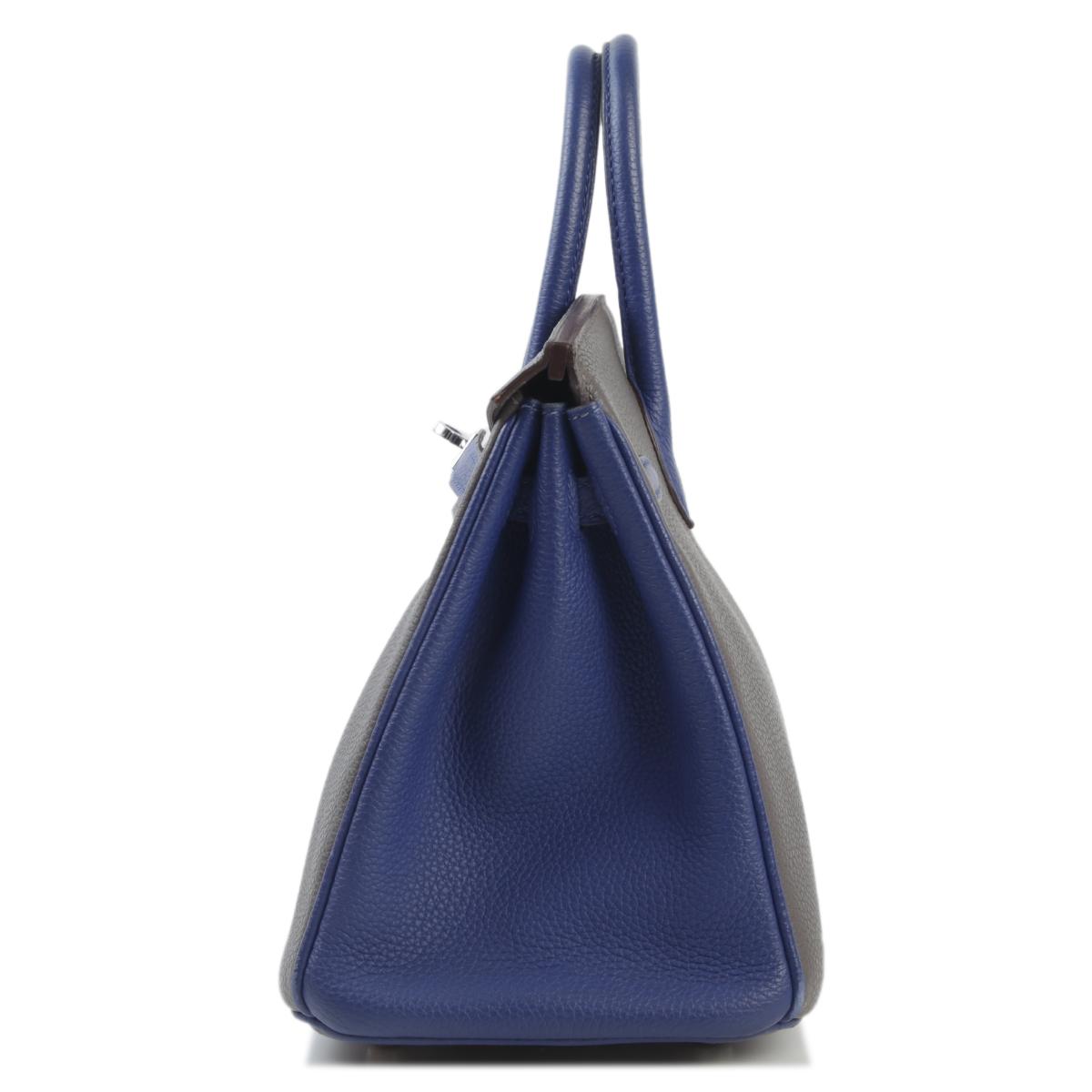 ランク B HERMÈS エルメス スペシャルオーダー バーキン25 エタン ブルーエレクトリック トゴ シルバー金具 X刻印 - 4