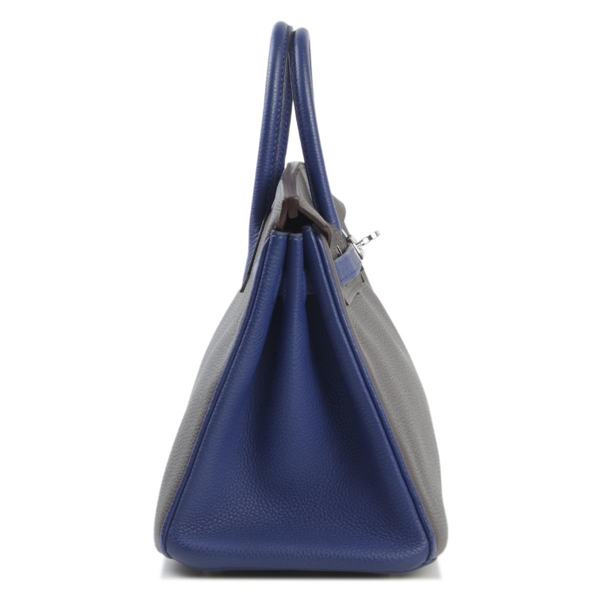 ランク B HERMÈS エルメス スペシャルオーダー バーキン25 エタン ブルーエレクトリック トゴ シルバー金具 X刻印 - 5