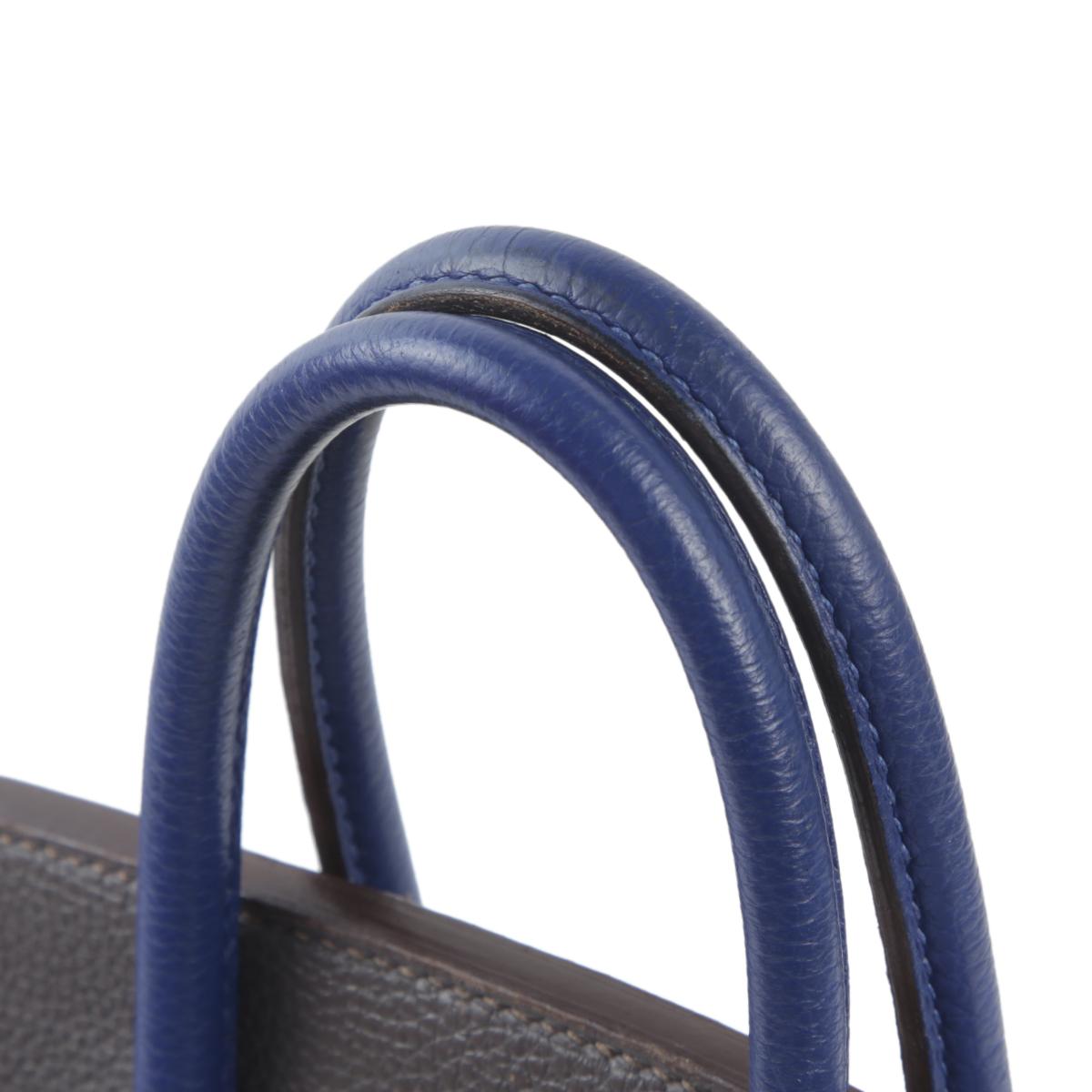 ランク B HERMÈS エルメス スペシャルオーダー バーキン25 エタン ブルーエレクトリック トゴ シルバー金具 X刻印 - 6