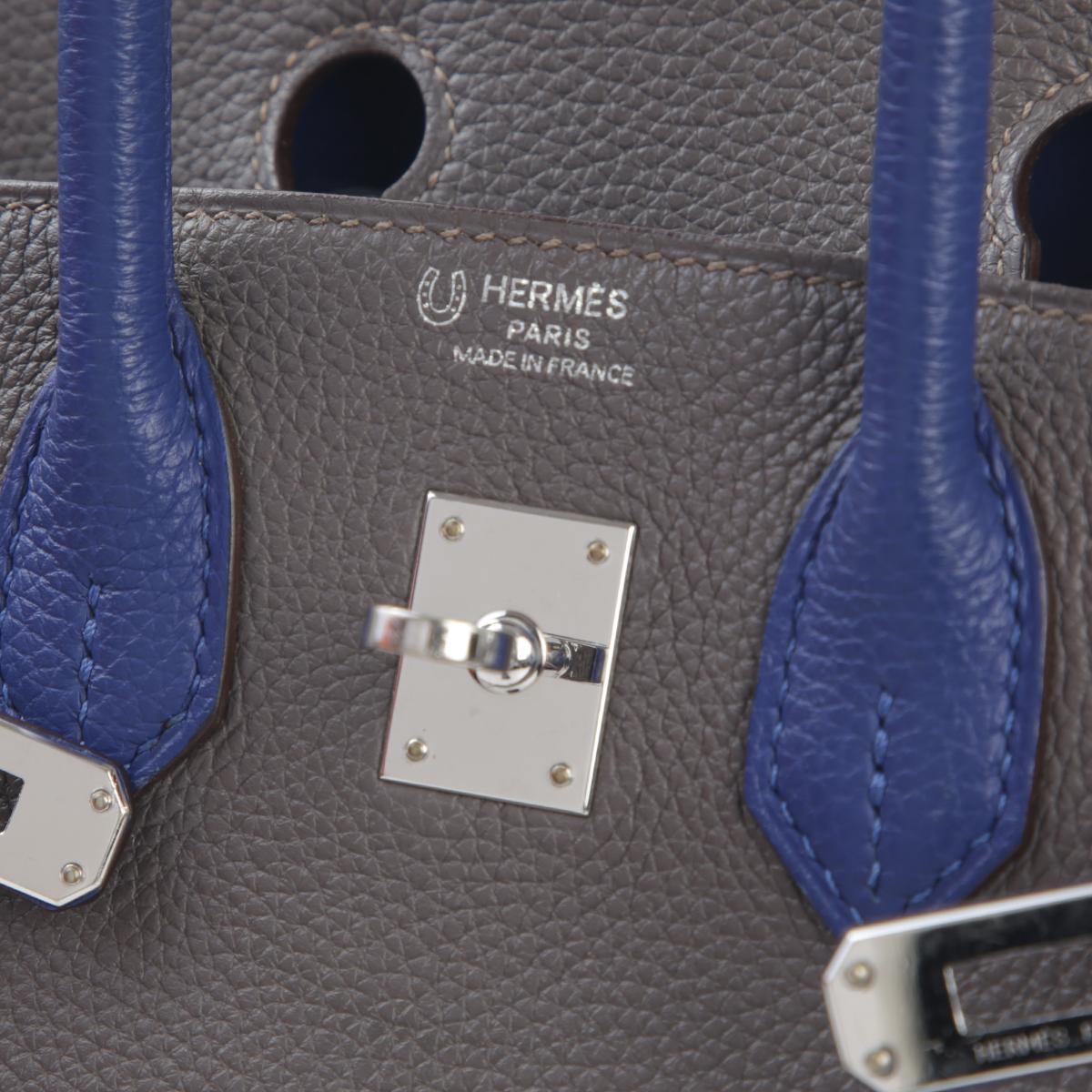 ランク B HERMÈS エルメス スペシャルオーダー バーキン25 エタン ブルーエレクトリック トゴ シルバー金具 X刻印 - 13