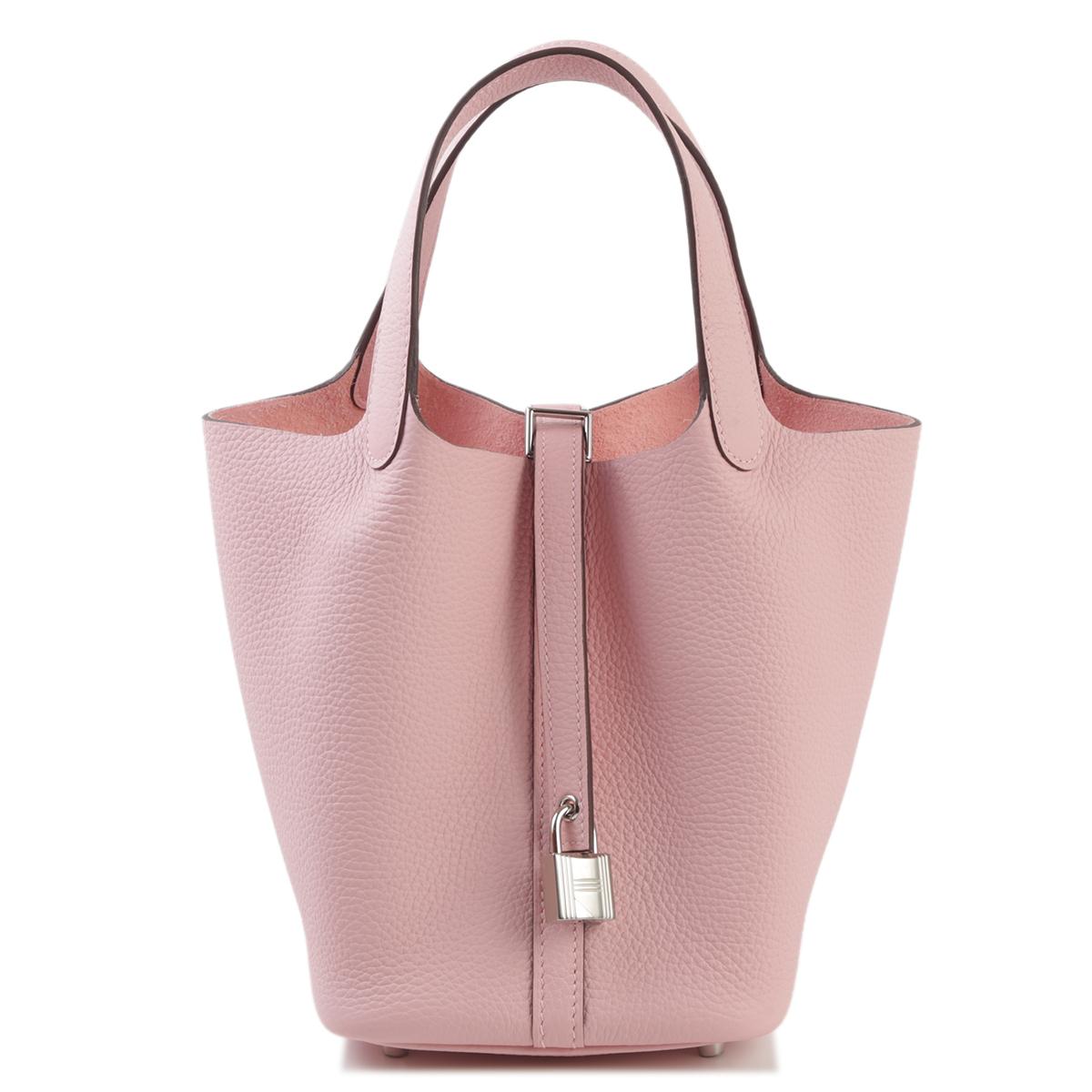 Unused ( Rank NS ) HERMÈS Picotin Lock PM Rose Sakura (3Q) Clemence Palladium hardware B (2023) - 1