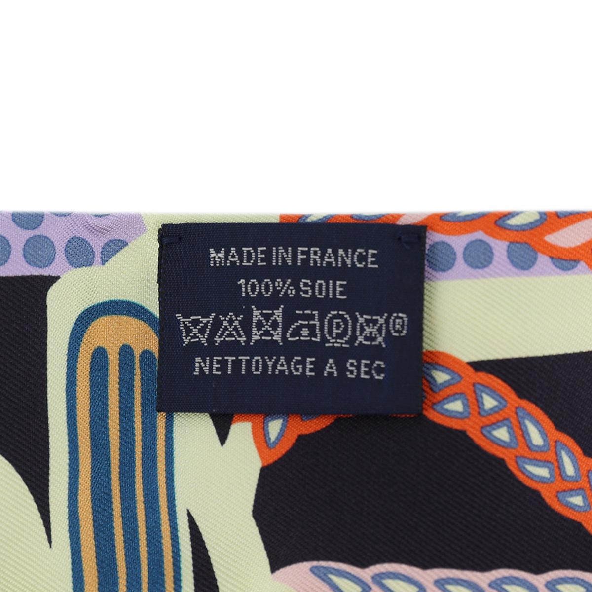 Unused ( Rank NS ) HERMÈS Twilly Fantasisie Purple Blue Silk - 7