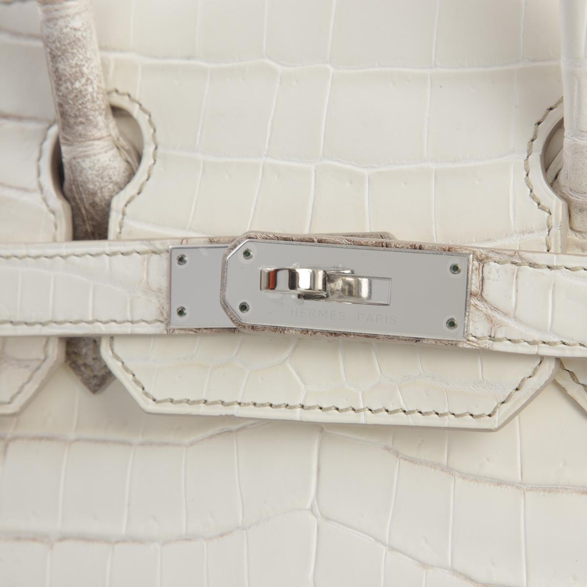 Unused ( Rank NS ) HERMÈS Limited Edition Birkin 30 Himalaya Matte Niloticus Crocodile Palladium hardware X (2016) - 12
