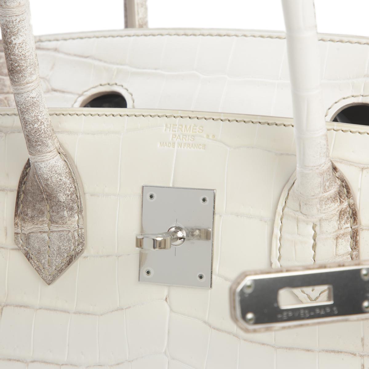 Unused ( Rank NS ) HERMÈS Limited Edition Birkin 30 Himalaya Matte Niloticus Crocodile Palladium hardware X (2016) - 13