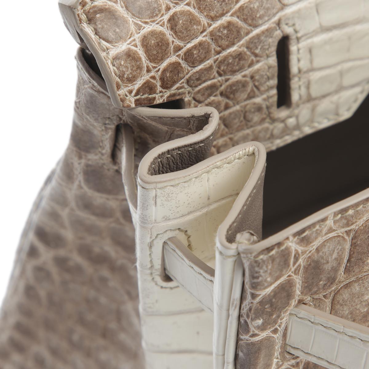 Unused ( Rank NS ) HERMÈS Limited Edition Birkin 30 Himalaya Matte Niloticus Crocodile Palladium hardware X (2016) - 16