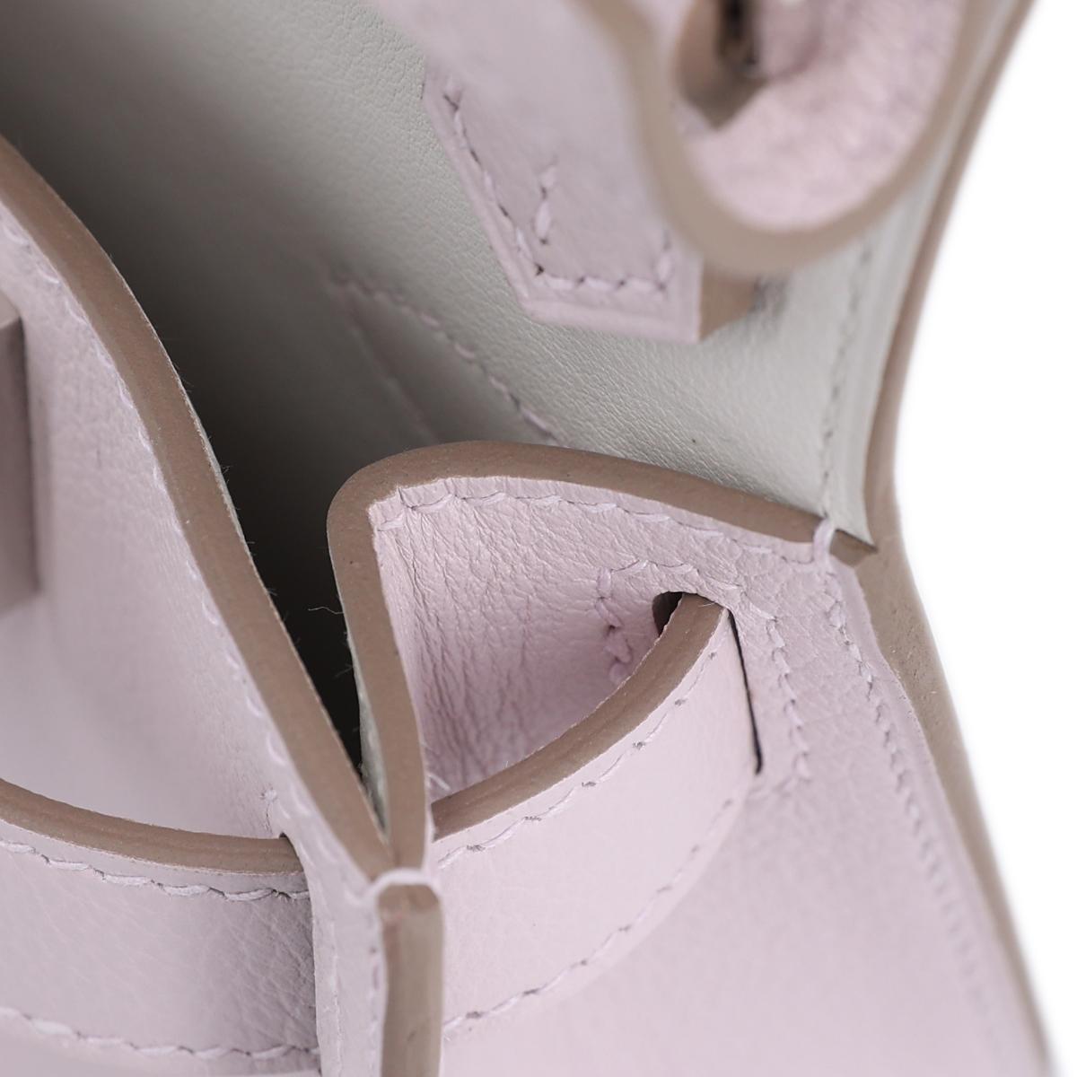 Brand New ( Rank N ) HERMÈS Jypsiere Mini Mauve Pale (09) Evercolor Palladium hardware B (2023) - 16