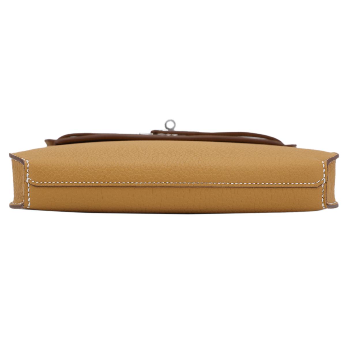 Brand New ( Rank N ) HERMÈS Kelly depeches 25 Natural Sable (21) Togo Palladium hardware B (2023) - 7