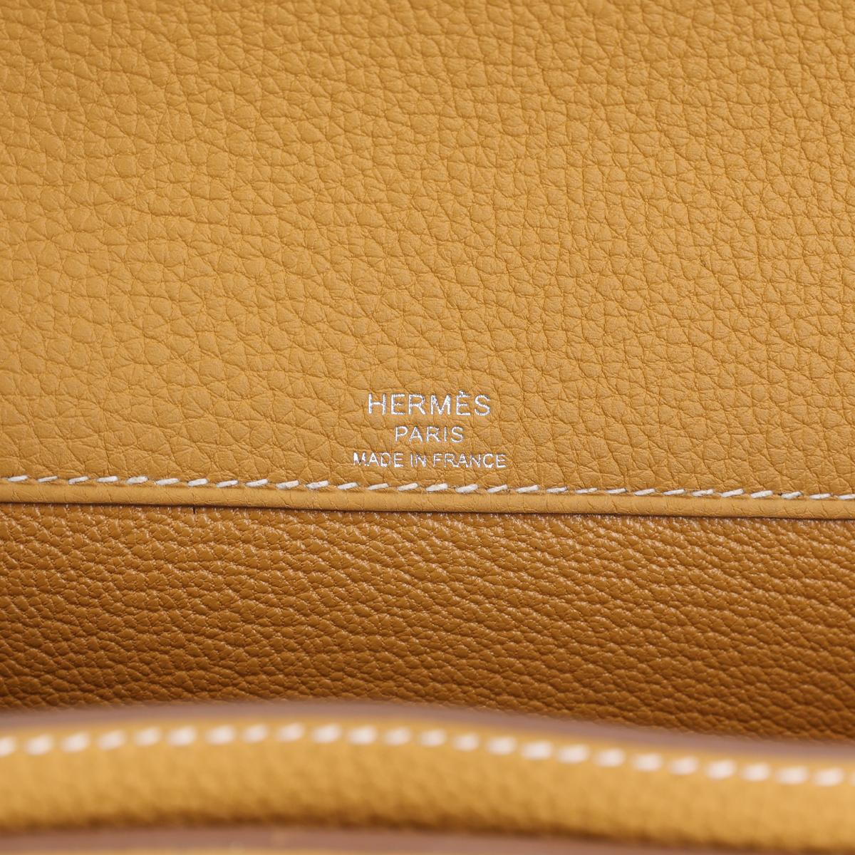 Brand New ( Rank N ) HERMÈS Kelly depeches 25 Natural Sable (21) Togo Palladium hardware B (2023) - 17