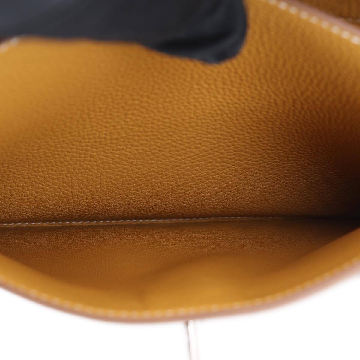 Brand New ( Rank N ) HERMÈS Kelly depeches 25 Natural Sable (21) Togo Palladium hardware B (2023) - 19