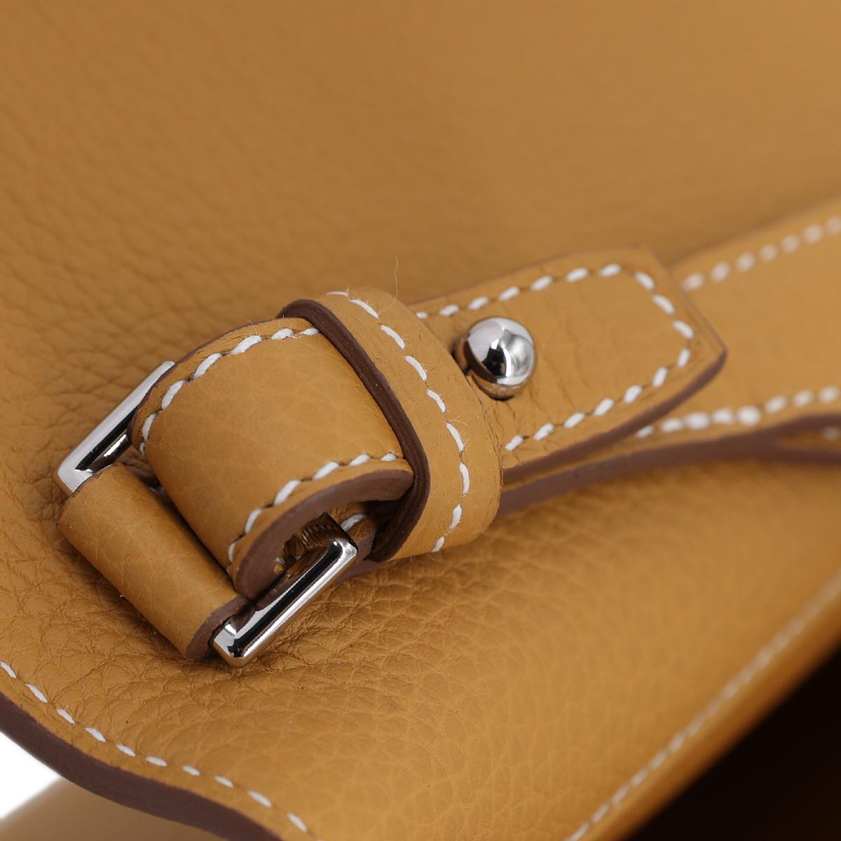Brand New ( Rank N ) HERMÈS Kelly depeches 25 Natural Sable (21) Togo Palladium hardware B (2023) - 14