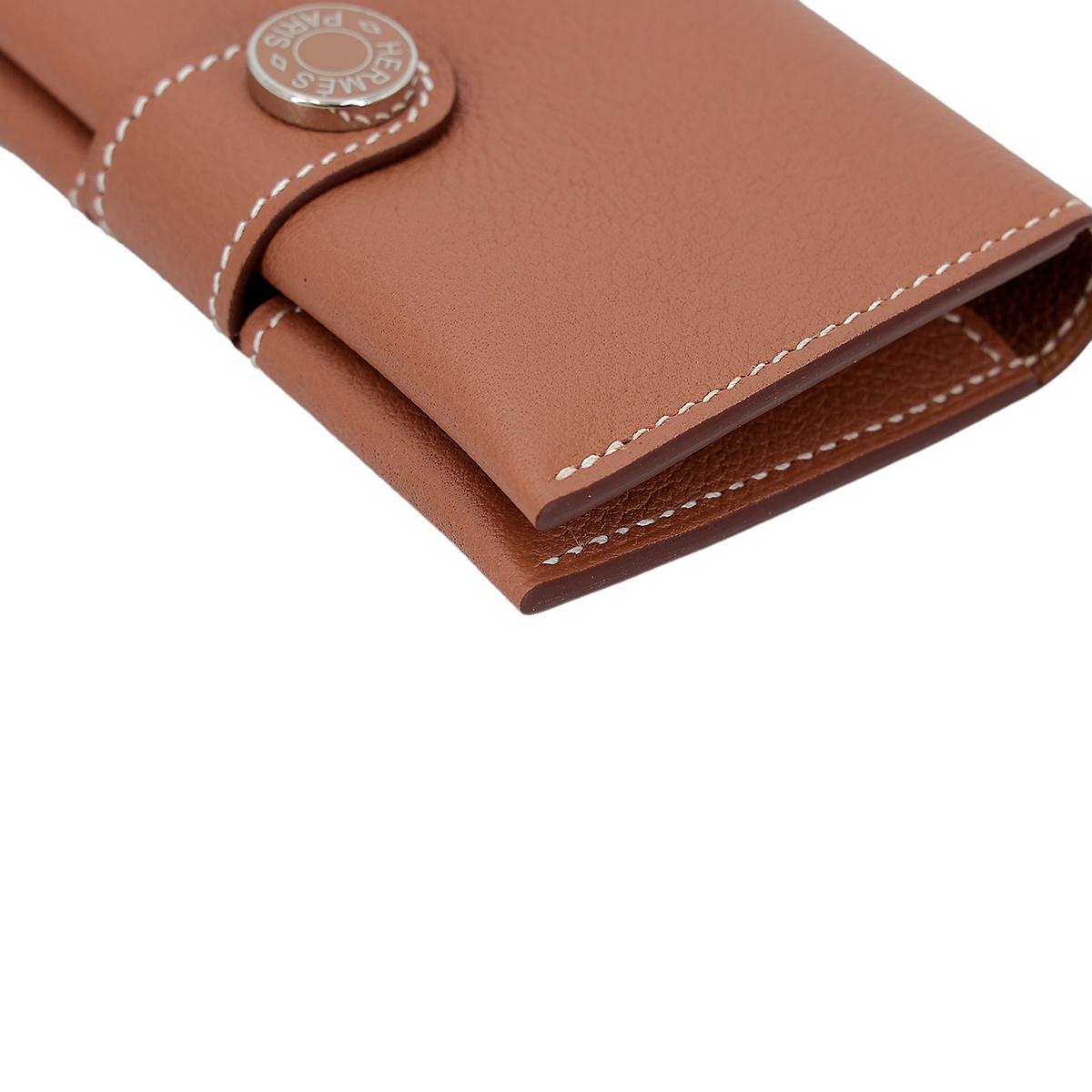 Brand New ( Rank N ) HERMÈS R.M.S card holder Gold (37) Evercolor Enamel hardware B (2023) - 7