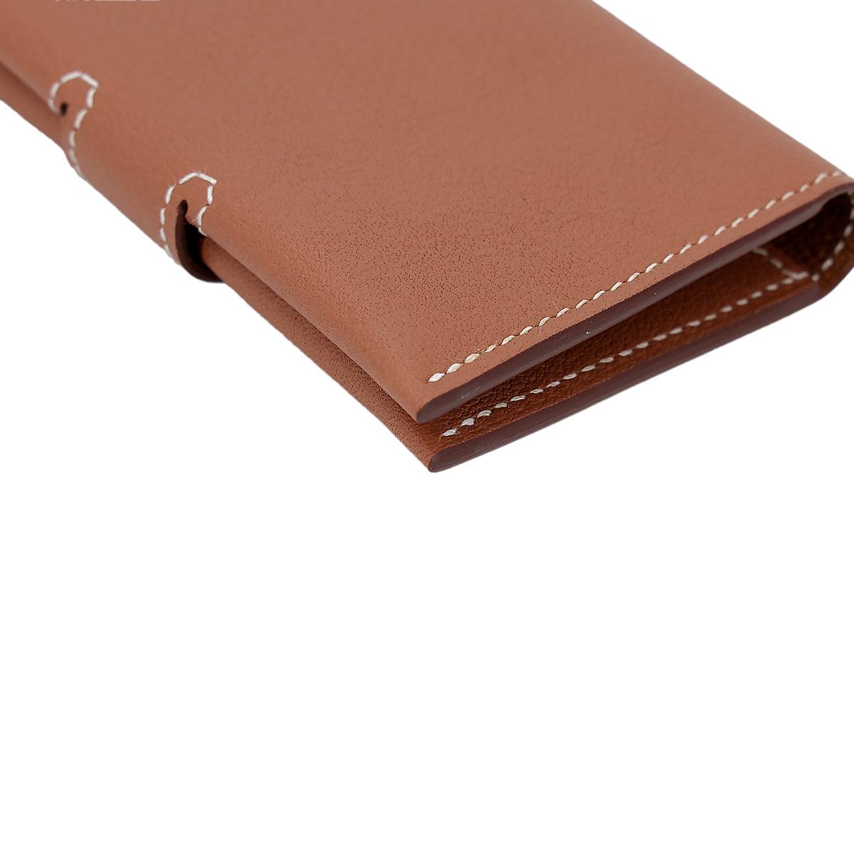 Brand New ( Rank N ) HERMÈS R.M.S card holder Gold (37) Evercolor Enamel hardware B (2023) - 9