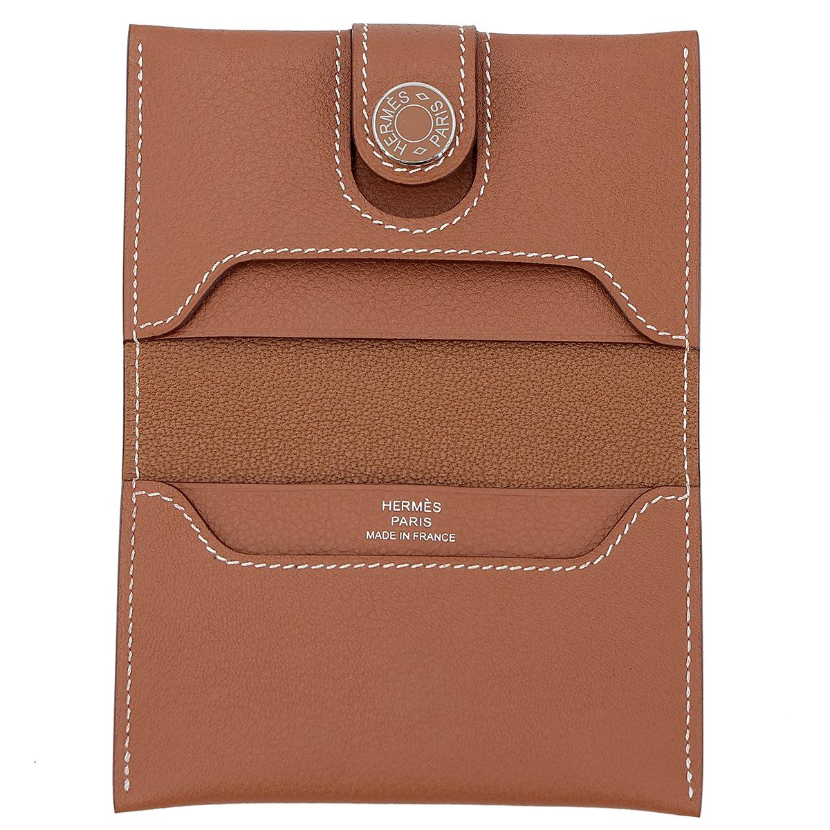 Brand New ( Rank N ) HERMÈS R.M.S card holder Gold (37) Evercolor Enamel hardware B (2023) - 11