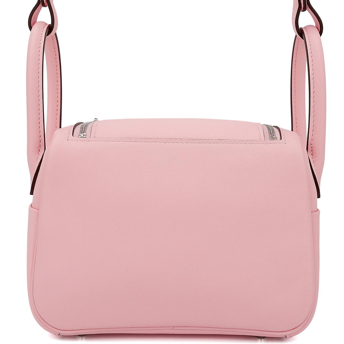 Unused ( Rank NS ) HERMÈS Mini Lindy Rose Sakura (3Q) Swift Palladium hardware U (2022) - 3