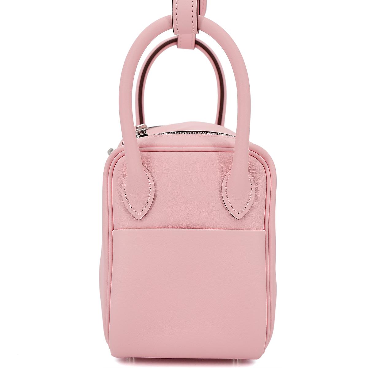 Unused ( Rank NS ) HERMÈS Mini Lindy Rose Sakura (3Q) Swift Palladium hardware U (2022) - 5