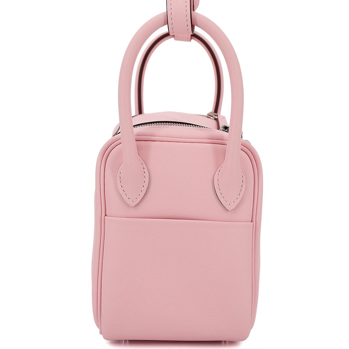Unused ( Rank NS ) HERMÈS Mini Lindy Rose Sakura (3Q) Swift Palladium hardware U (2022) - 4