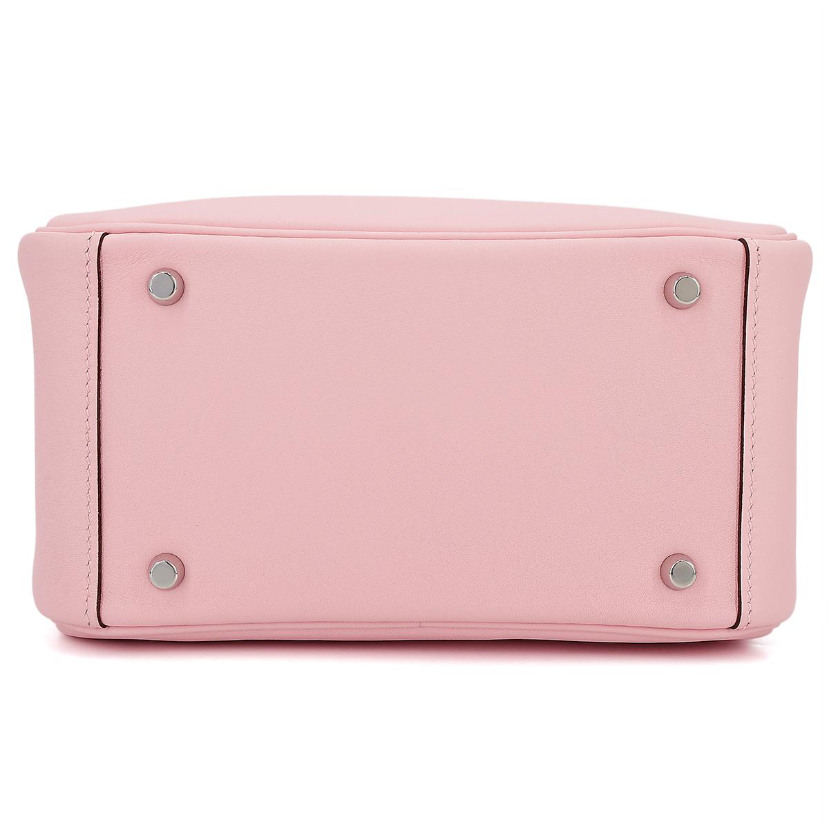 Unused ( Rank NS ) HERMÈS Mini Lindy Rose Sakura (3Q) Swift Palladium hardware U (2022) - 7