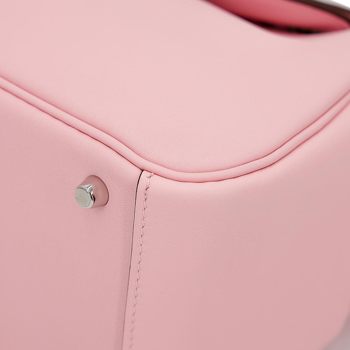 Unused ( Rank NS ) HERMÈS Mini Lindy Rose Sakura (3Q) Swift Palladium hardware U (2022) - 9