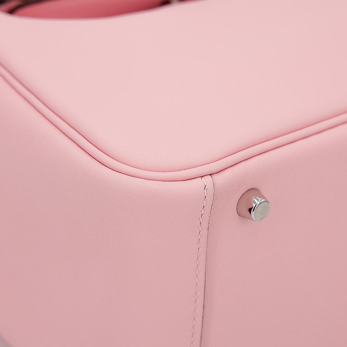 Unused ( Rank NS ) HERMÈS Mini Lindy Rose Sakura (3Q) Swift Palladium hardware U (2022) - 8