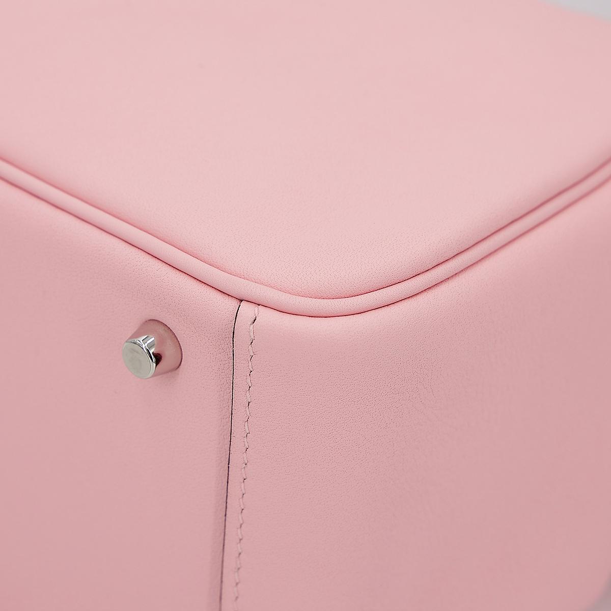 Unused ( Rank NS ) HERMÈS Mini Lindy Rose Sakura (3Q) Swift Palladium hardware U (2022) - 11