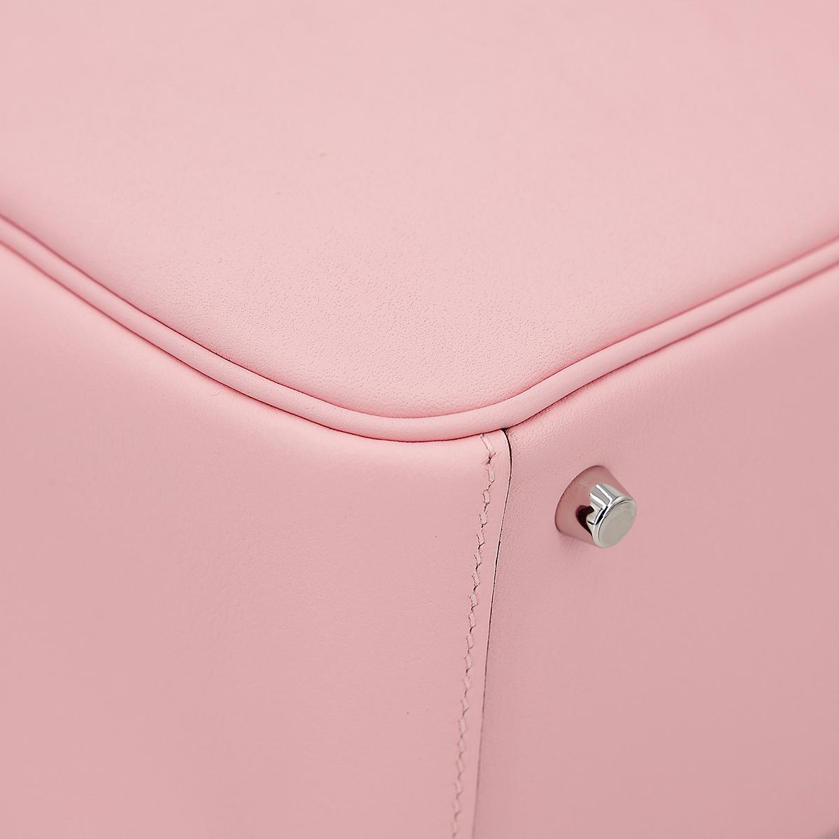 Unused ( Rank NS ) HERMÈS Mini Lindy Rose Sakura (3Q) Swift Palladium hardware U (2022) - 10