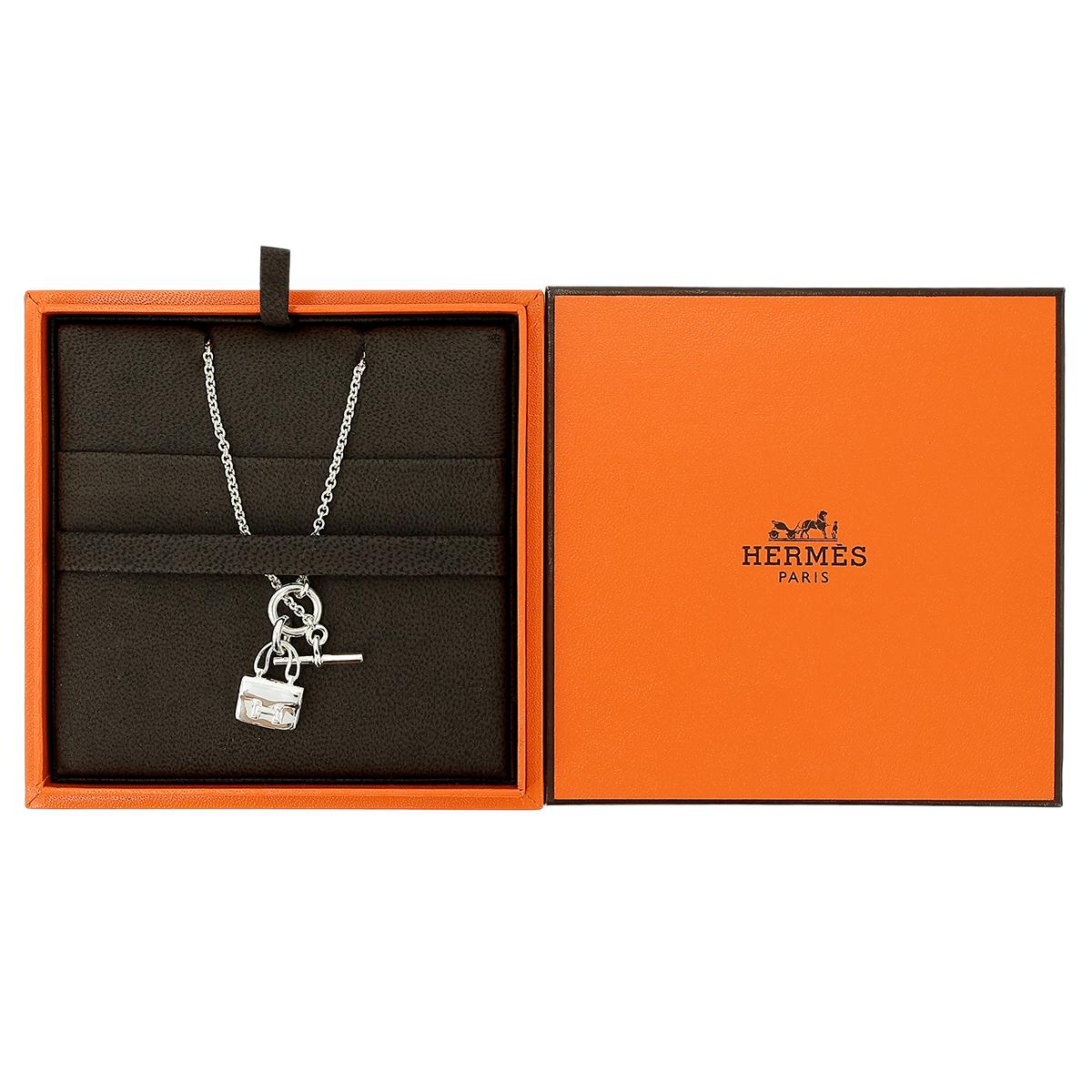 未使用保存品 HERMÈS 愛馬仕 Amulettes Constance吊墜 銀色 925銀 - 8