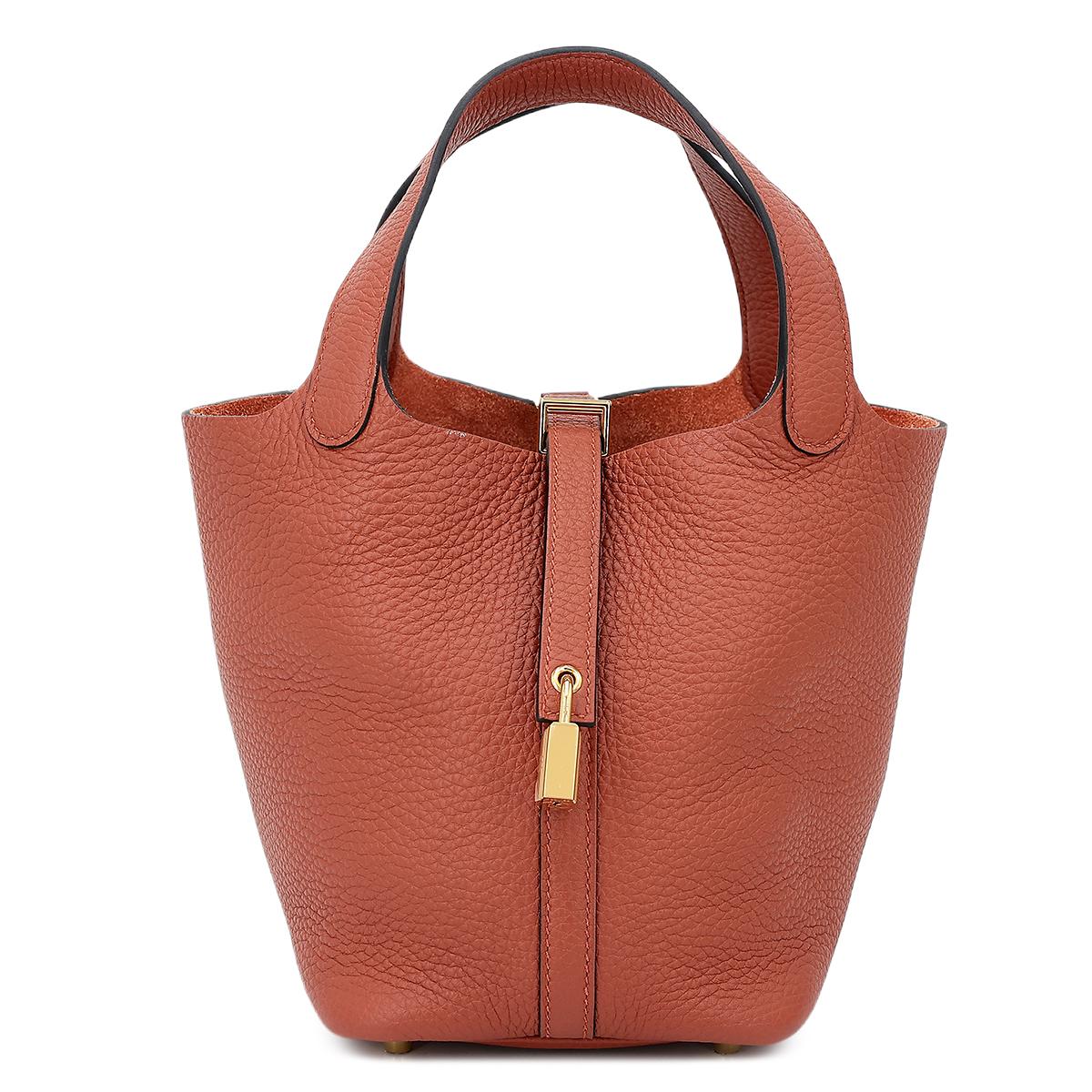 Brand New ( Rank N ) HERMÈS Picotin PM Cuivre (6C) Clemence Gold hardware U (2022) - 1