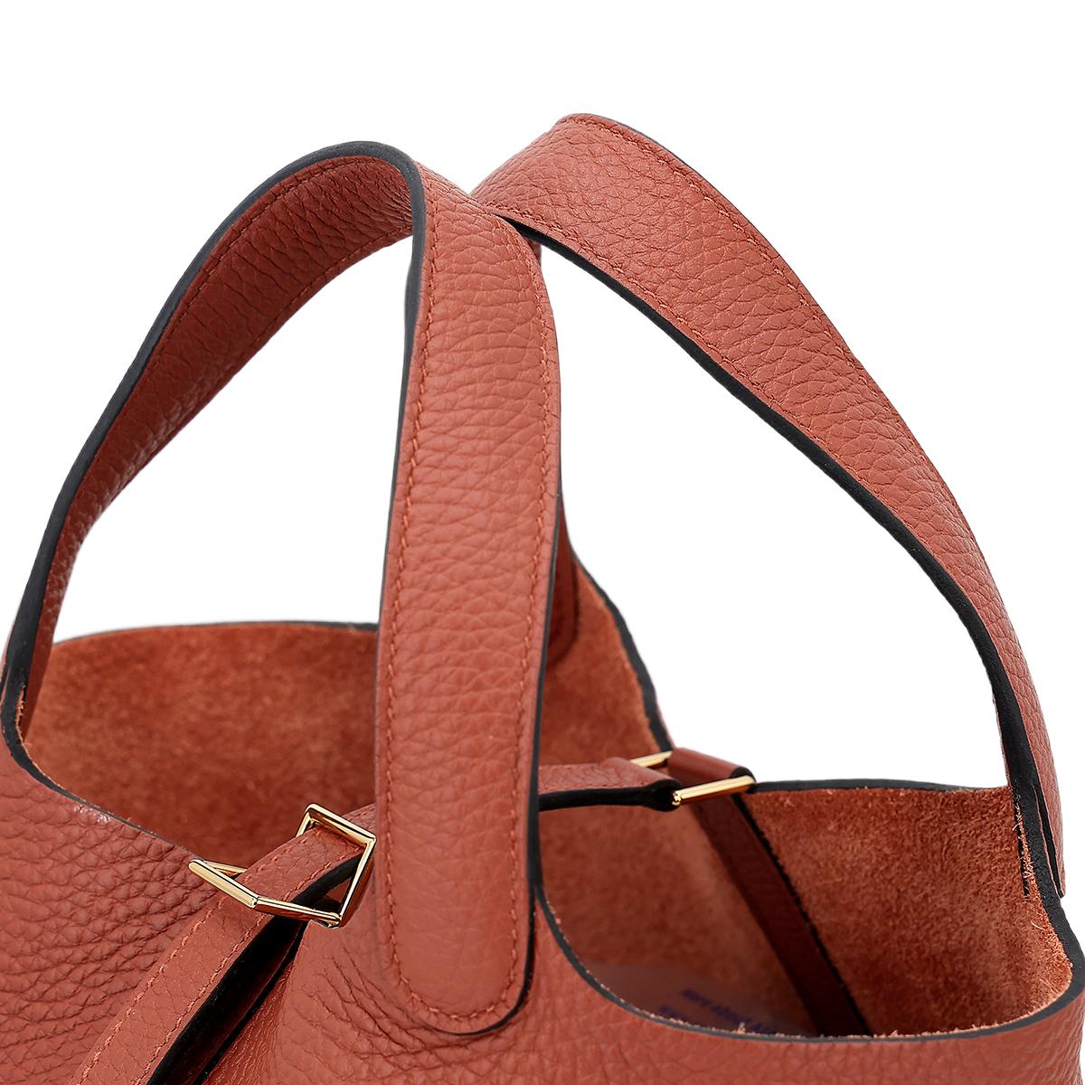Brand New ( Rank N ) HERMÈS Picotin PM Cuivre (6C) Clemence Gold hardware U (2022) - 4