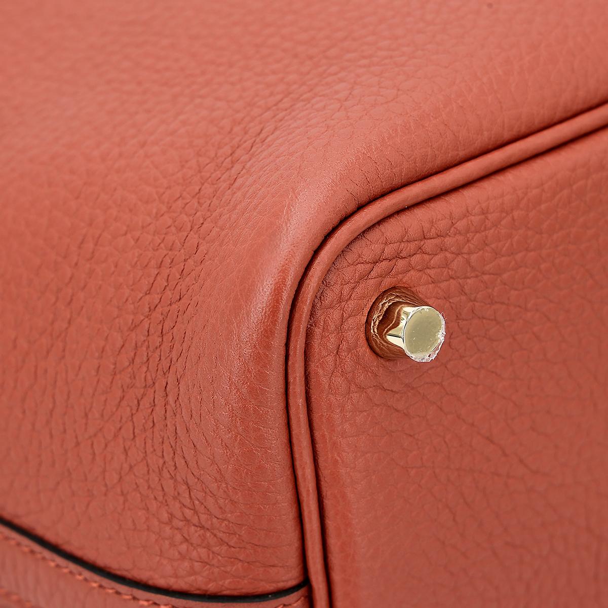 Brand New ( Rank N ) HERMÈS Picotin PM Cuivre (6C) Clemence Gold hardware U (2022) - 11