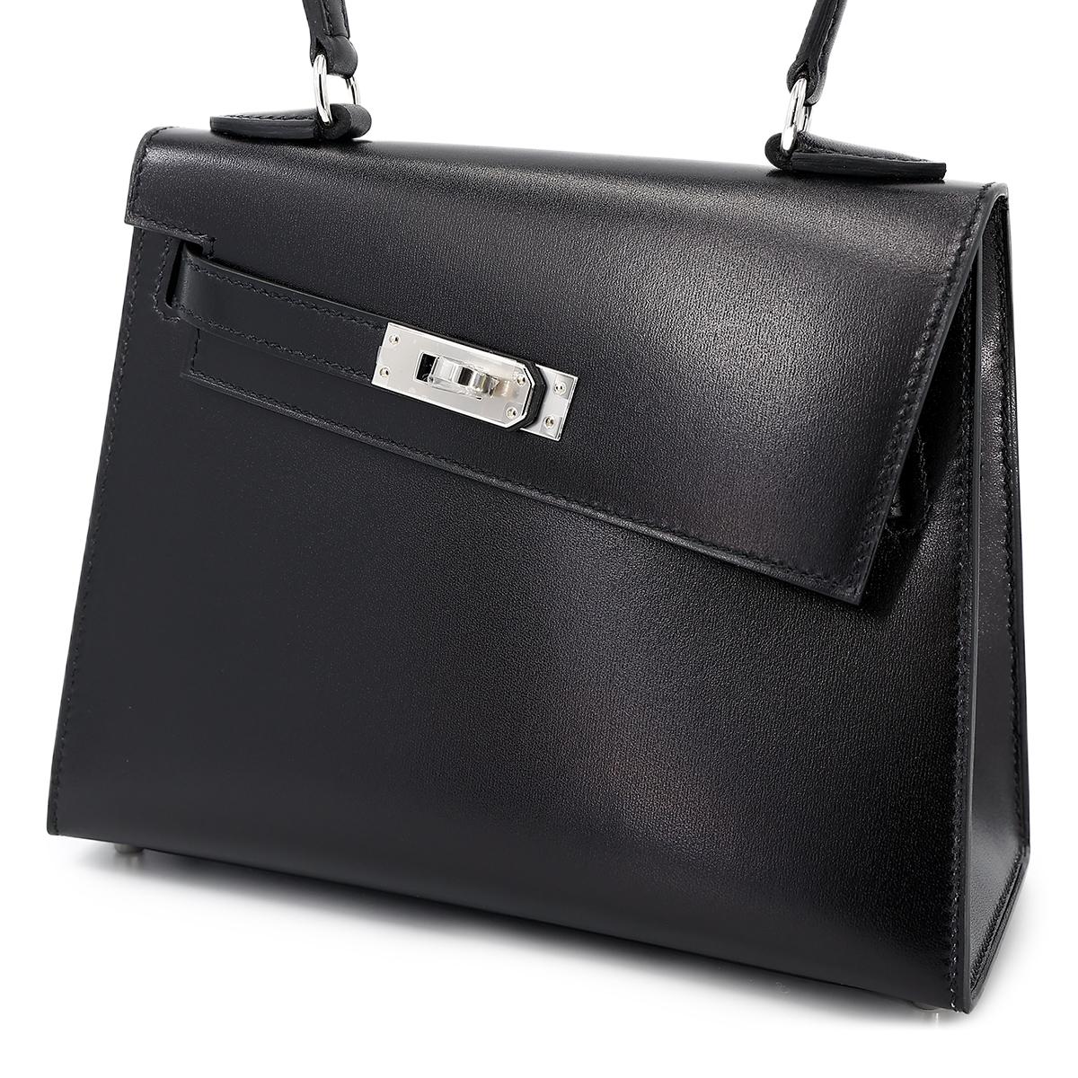 Brand New ( Rank N ) HERMÈS Limited Edition Kelly 20 en Desordre Black (89) Box-calf Palladium hardware W (2024) - 2
