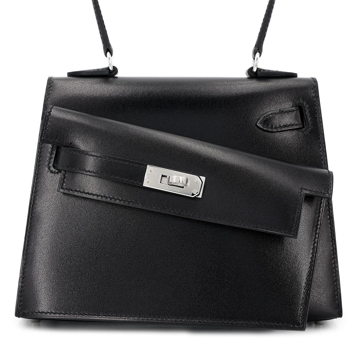 Brand New ( Rank N ) HERMÈS Limited Edition Kelly 20 en Desordre Black (89) Box-calf Palladium hardware W (2024) - 1