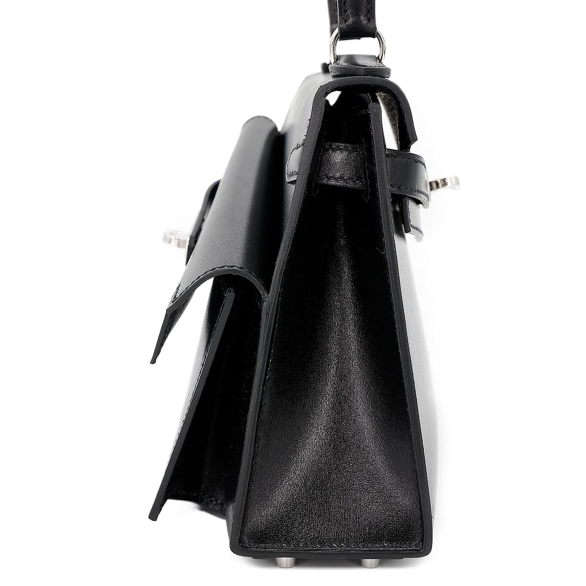 Brand New ( Rank N ) HERMÈS Limited Edition Kelly 20 en Desordre Black (89) Box-calf Palladium hardware W (2024) - 4