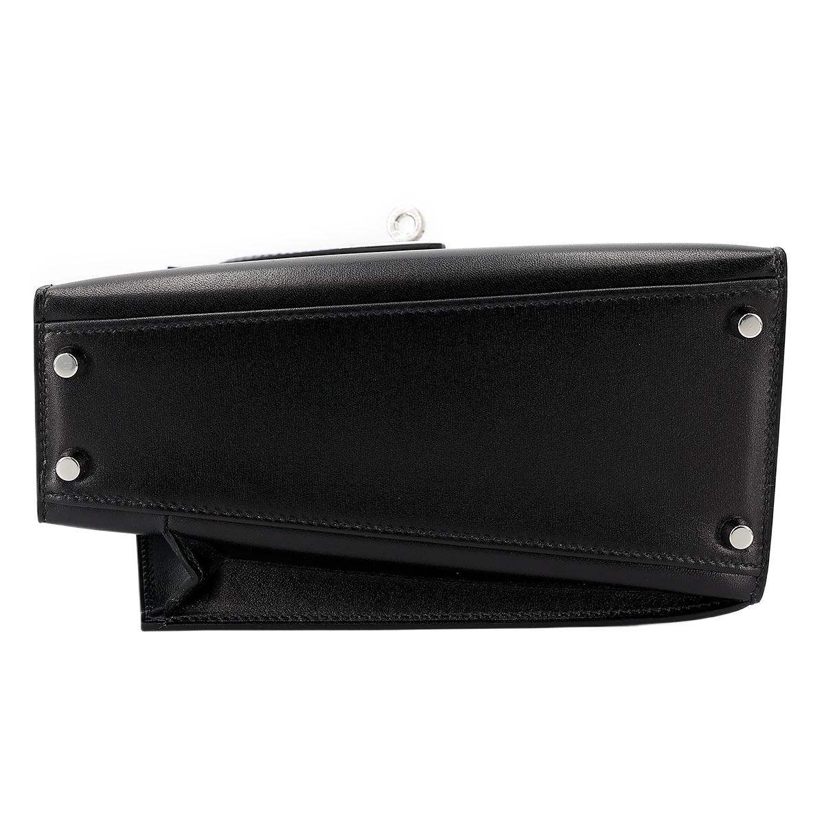 Brand New ( Rank N ) HERMÈS Limited Edition Kelly 20 en Desordre Black (89) Box-calf Palladium hardware W (2024) - 7
