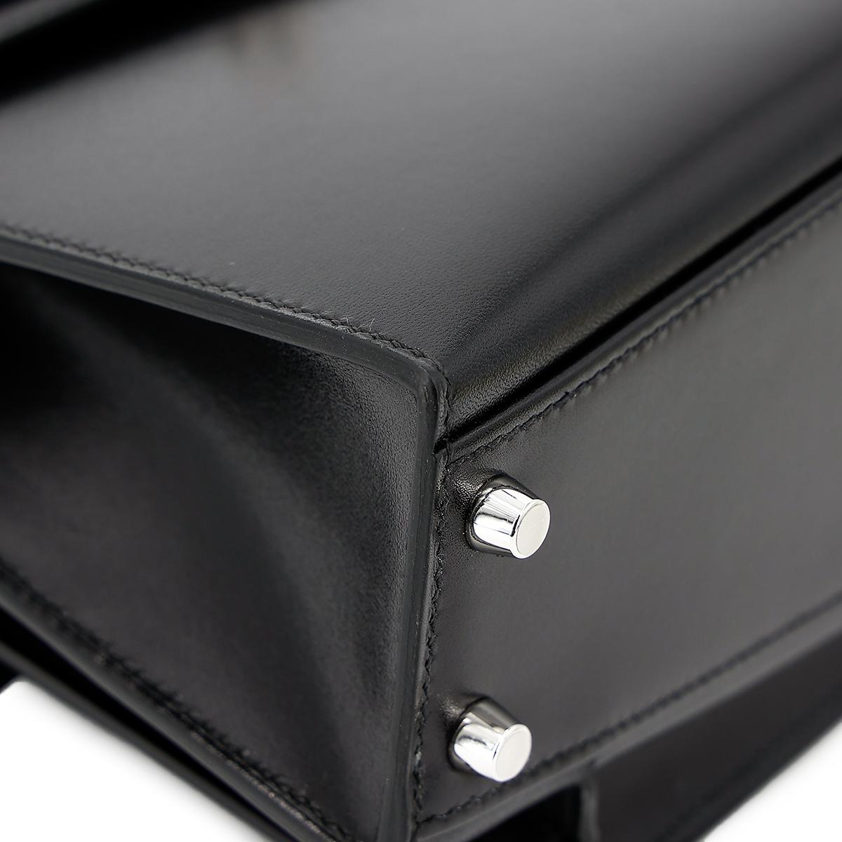Brand New ( Rank N ) HERMÈS Limited Edition Kelly 20 en Desordre Black (89) Box-calf Palladium hardware W (2024) - 8