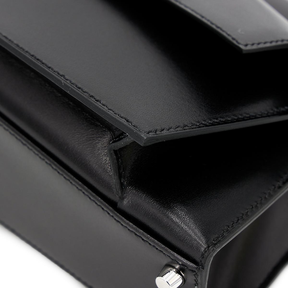 Brand New ( Rank N ) HERMÈS Limited Edition Kelly 20 en Desordre Black (89) Box-calf Palladium hardware W (2024) - 12