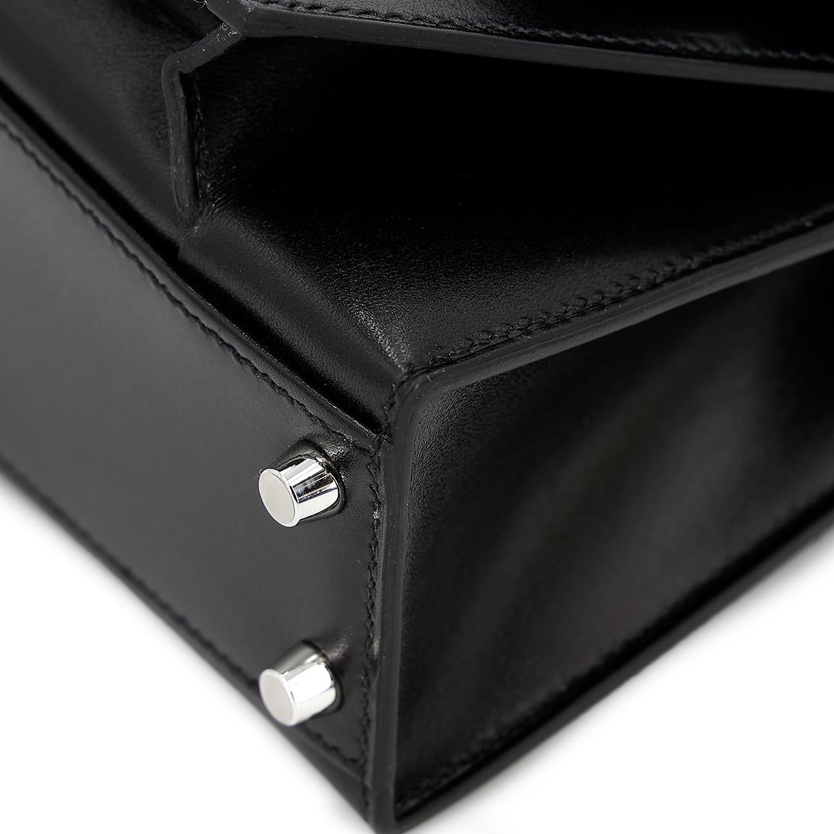 Brand New ( Rank N ) HERMÈS Limited Edition Kelly 20 en Desordre Black (89) Box-calf Palladium hardware W (2024) - 11