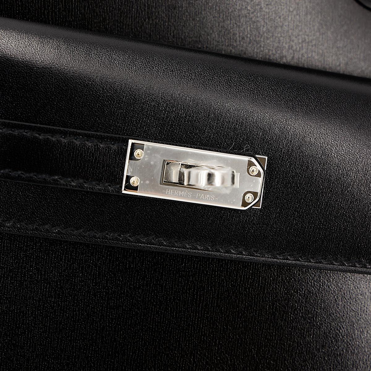 Brand New ( Rank N ) HERMÈS Limited Edition Kelly 20 en Desordre Black (89) Box-calf Palladium hardware W (2024) - 13