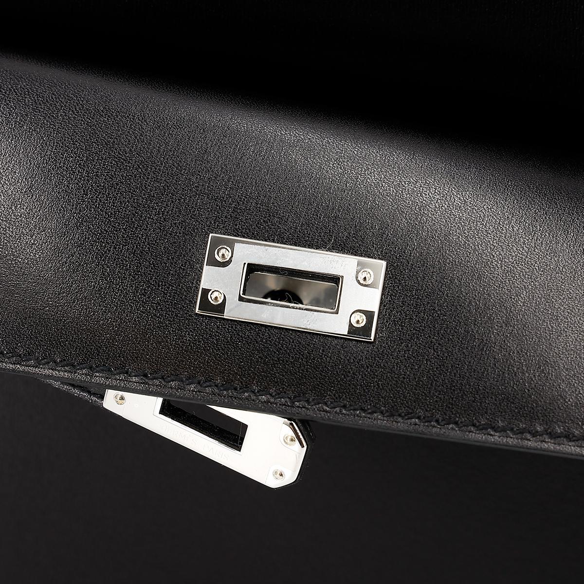 Brand New ( Rank N ) HERMÈS Limited Edition Kelly 20 en Desordre Black (89) Box-calf Palladium hardware W (2024) - 20