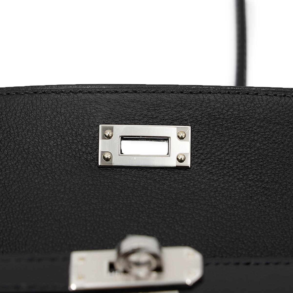 Brand New ( Rank N ) HERMÈS Limited Edition Kelly 20 en Desordre Black (89) Box-calf Palladium hardware W (2024) - 22