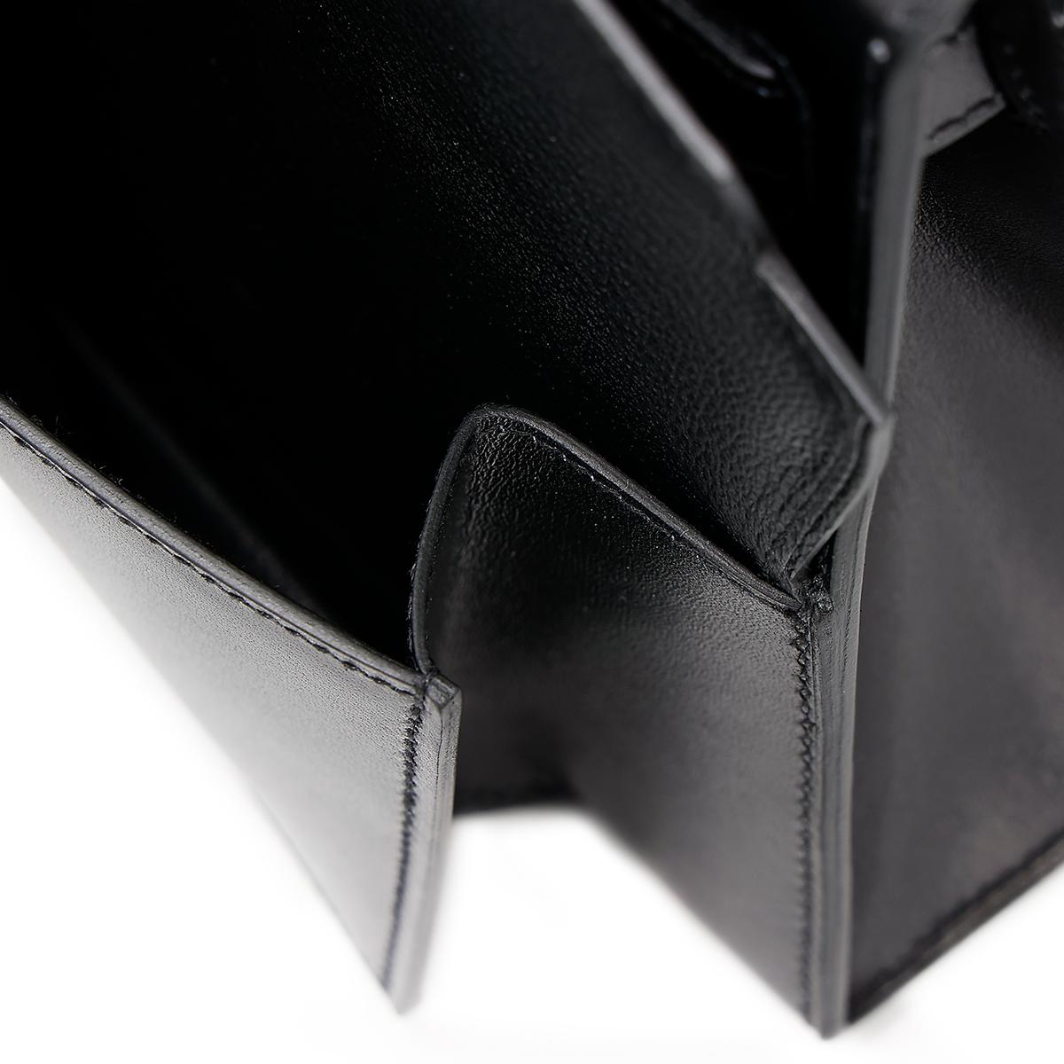 Brand New ( Rank N ) HERMÈS Limited Edition Kelly 20 en Desordre Black (89) Box-calf Palladium hardware W (2024) - 25