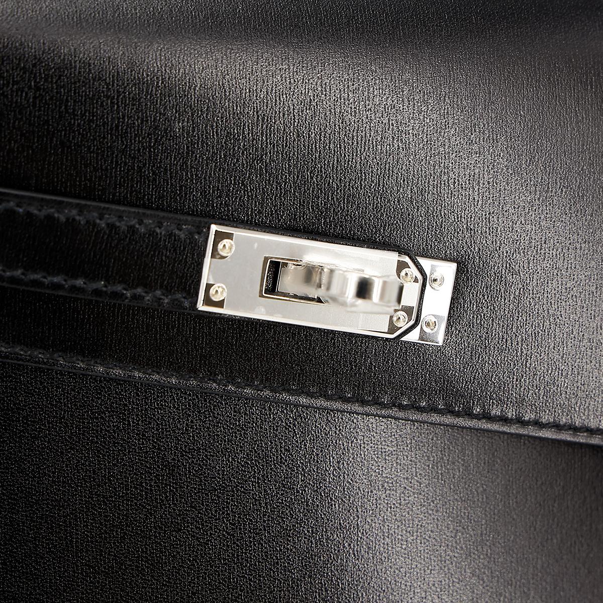 Brand New ( Rank N ) HERMÈS Limited Edition Kelly 20 en Desordre Black (89) Box-calf Palladium hardware W (2024) - 18
